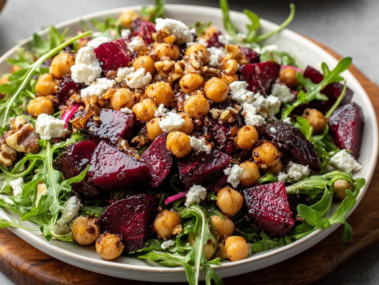 Arugula Beet Chickpea Salad: Amazing Flavor - Arugula Beet Chickpea Salad - additional detail