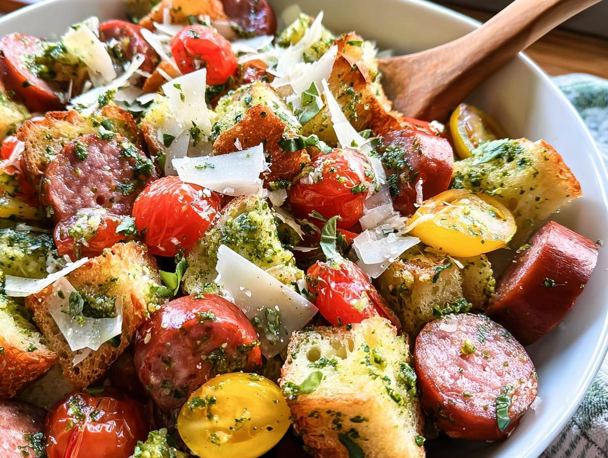 Basil Pesto Panzanella: 5 Sensational Twists - Basil Pesto Panzanella - additional detail