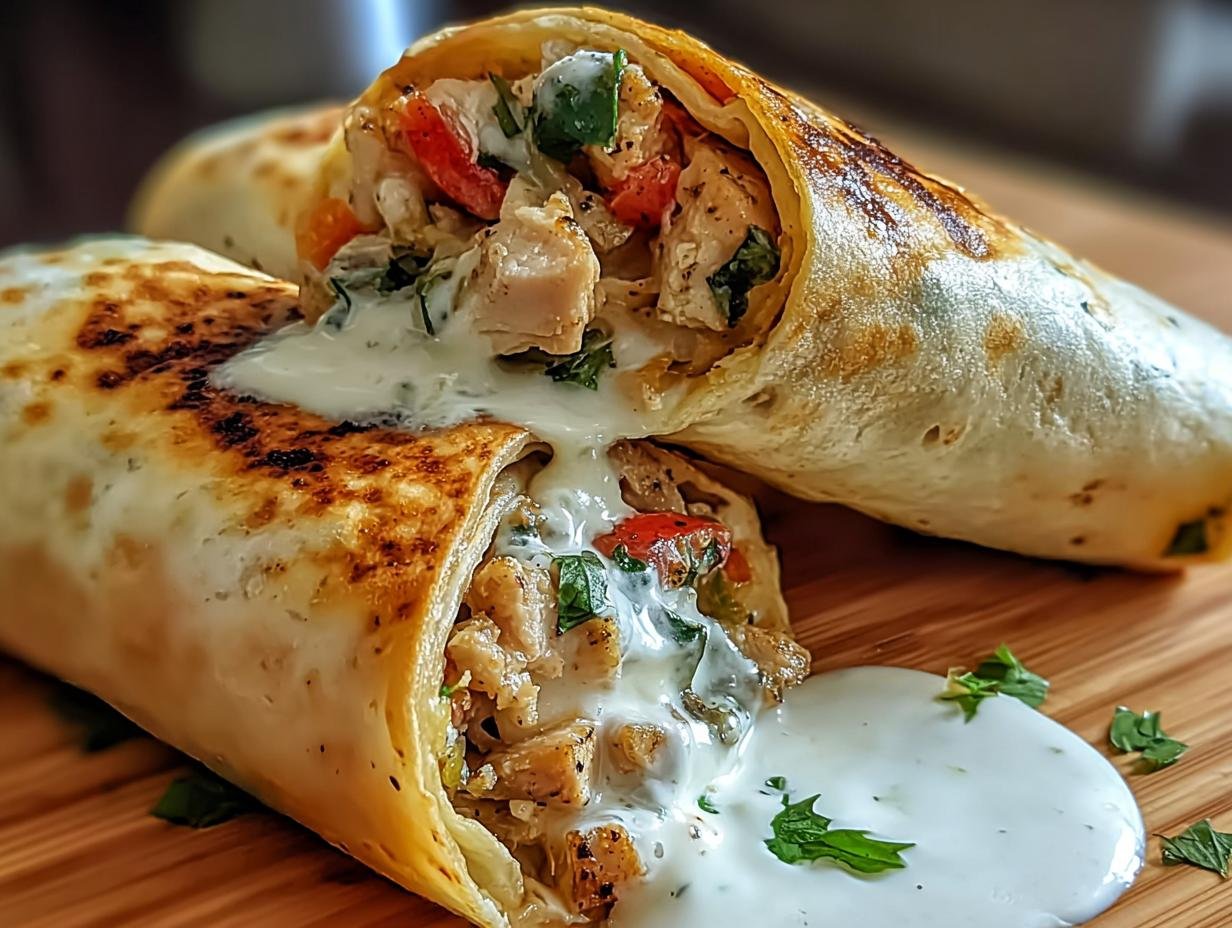 Glorious Cheesy Garlic Chicken Wraps: 30 Min Meal - Cheesy Garlic Chicken Wraps - additional detail
