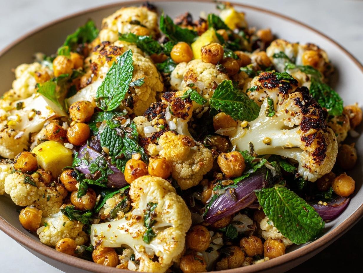 Amazing Chickpea Roasted Cauliflower Salad - Chickpea Roasted Cauliflower Salad - main visual representation