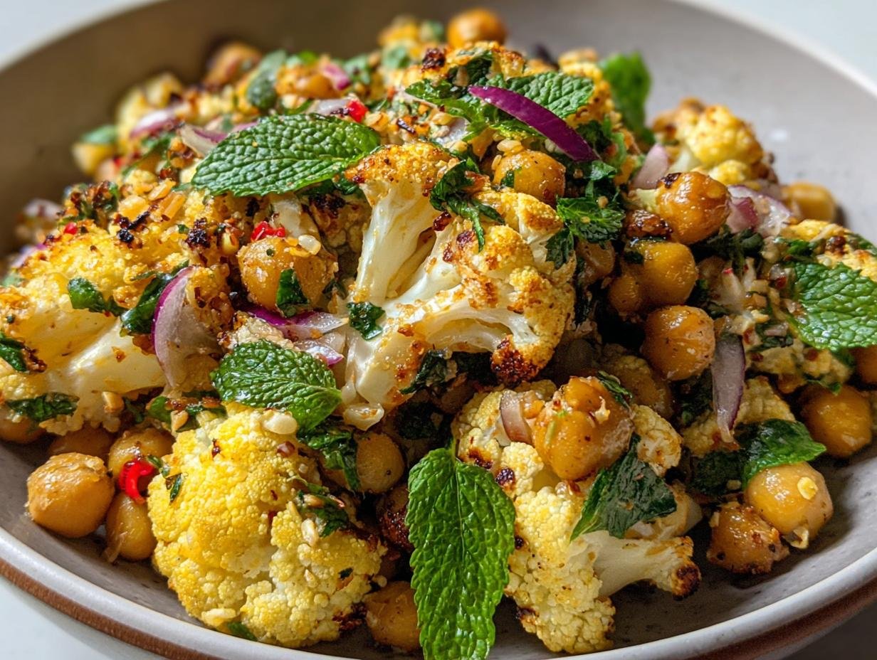 Amazing Chickpea Roasted Cauliflower Salad