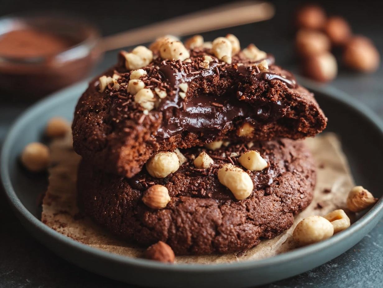 Chocolate Hazelnut Crunch Cookies: Amazing Chewy Treat - Chocolate Hazelnut Crunch Cookies - additional detail