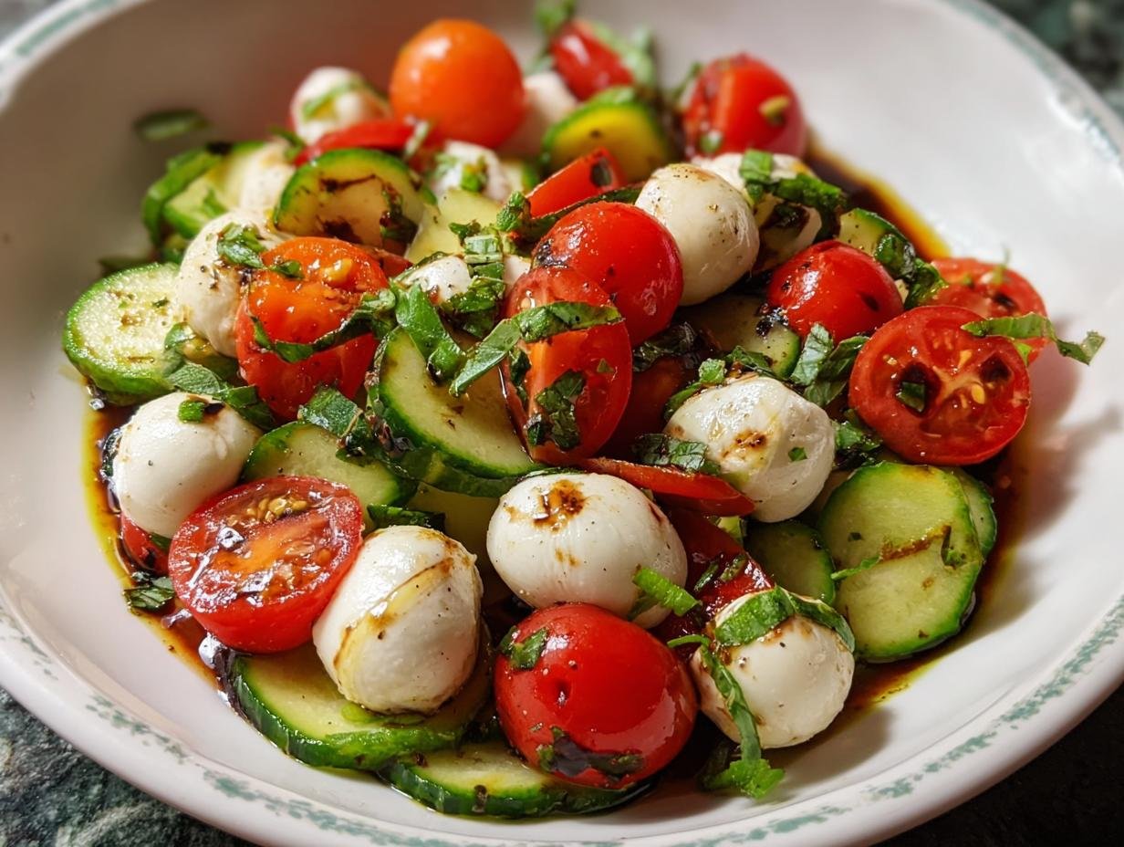 Cucumber Caprese Salad: 10 Tasty Minutes