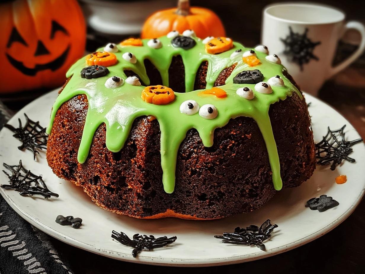 Halloween Cake Idea: Spooky Monster Bundt - Halloween Cake Idea - additional detail