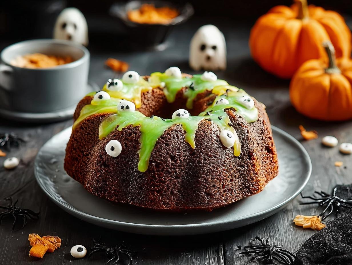 Halloween Cake Idea: Spooky Monster Bundt - Halloween Cake Idea - additional detail