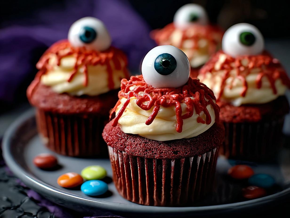 Halloween Red Velvet Cupcakes: 1 Spooky Treat