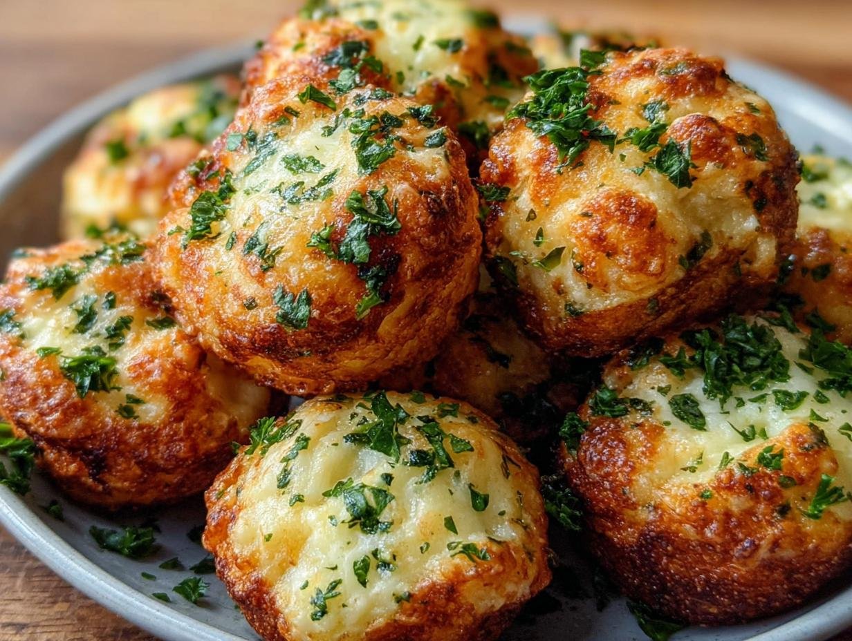 Irresistible Cheesy Parmesan Mozzarella: Pure Bliss - A close-up of golden-brown cheesy bites with a visible cheese pull