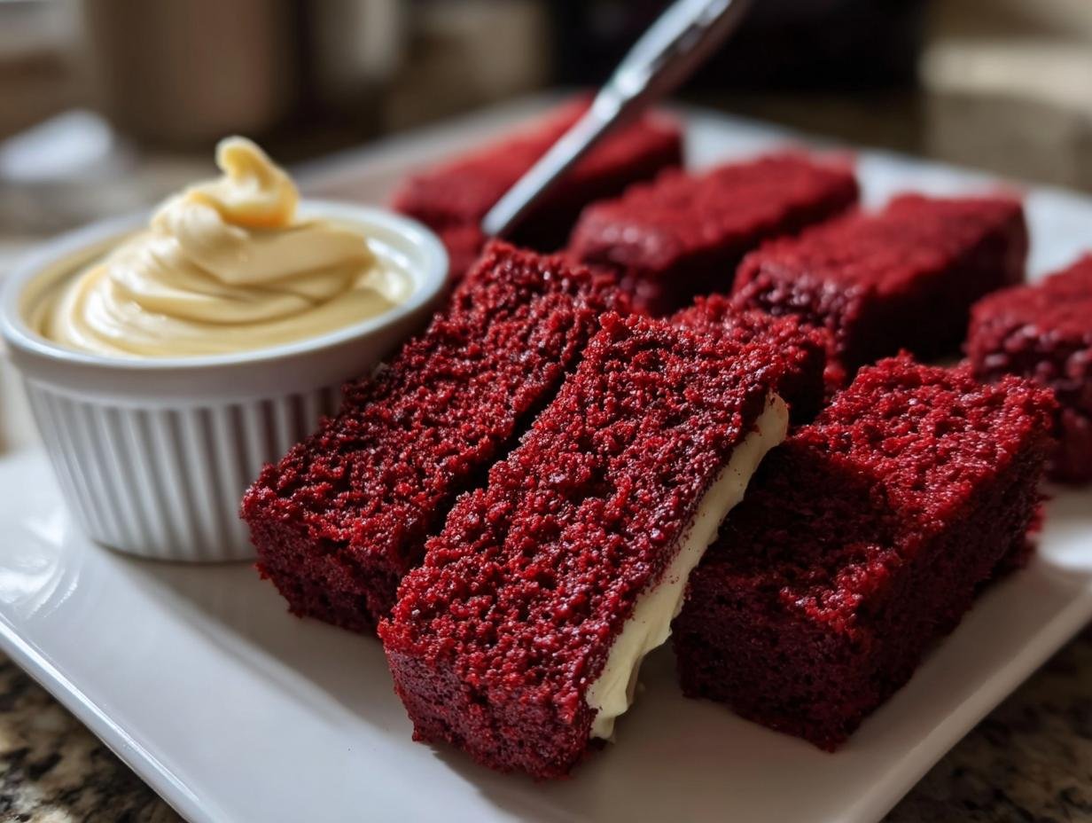 Red Velvet Brownie Dippers: 1 Simple Dip - Red Velvet Brownie Dippers - additional detail