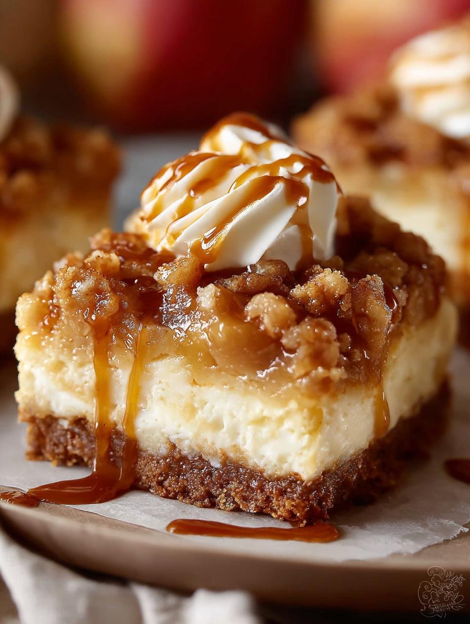 Best Apple Cheesecake Bars with Crumble Topping - Apple Cheesecake Bars - main visual representation
