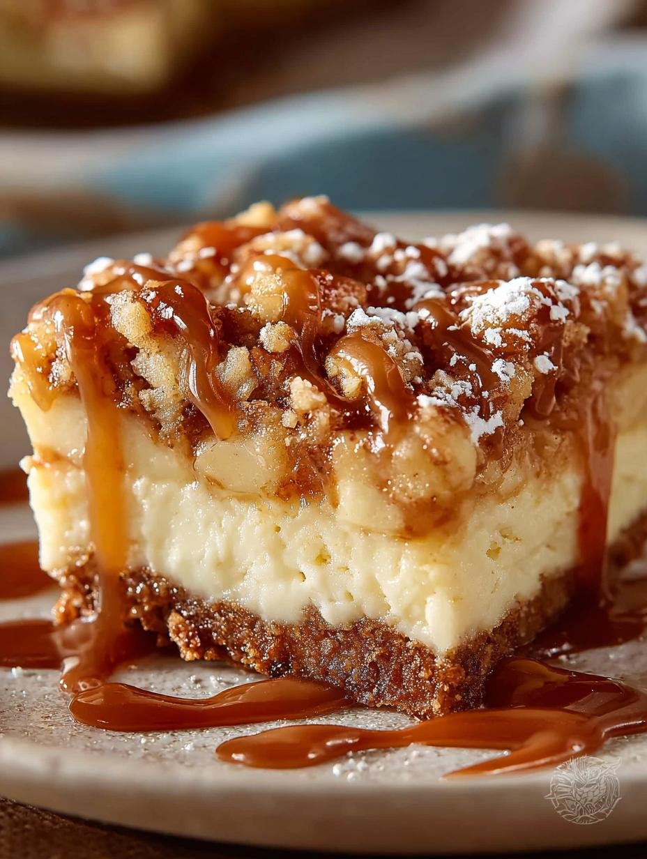 Best Apple Cheesecake Bars with Crumble Topping - Apple Cheesecake Bars - additional detail