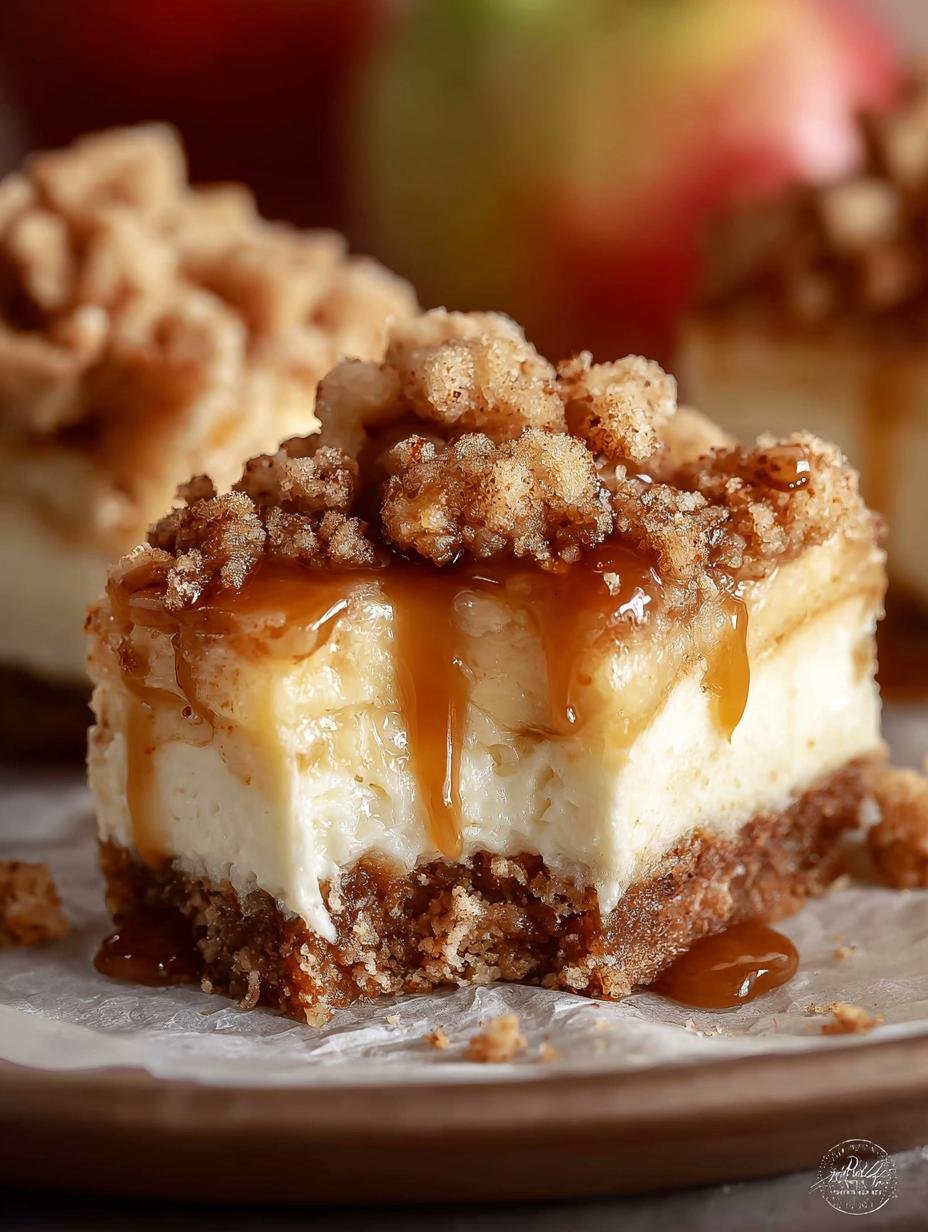 Best Apple Cheesecake Bars with Crumble Topping