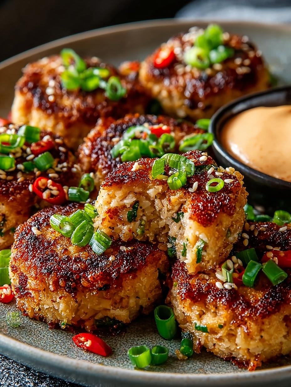 Asian Tuna Cakes with Spicy Mayo: Quick and Delicious - Asian Tuna Cakes with - additional detail