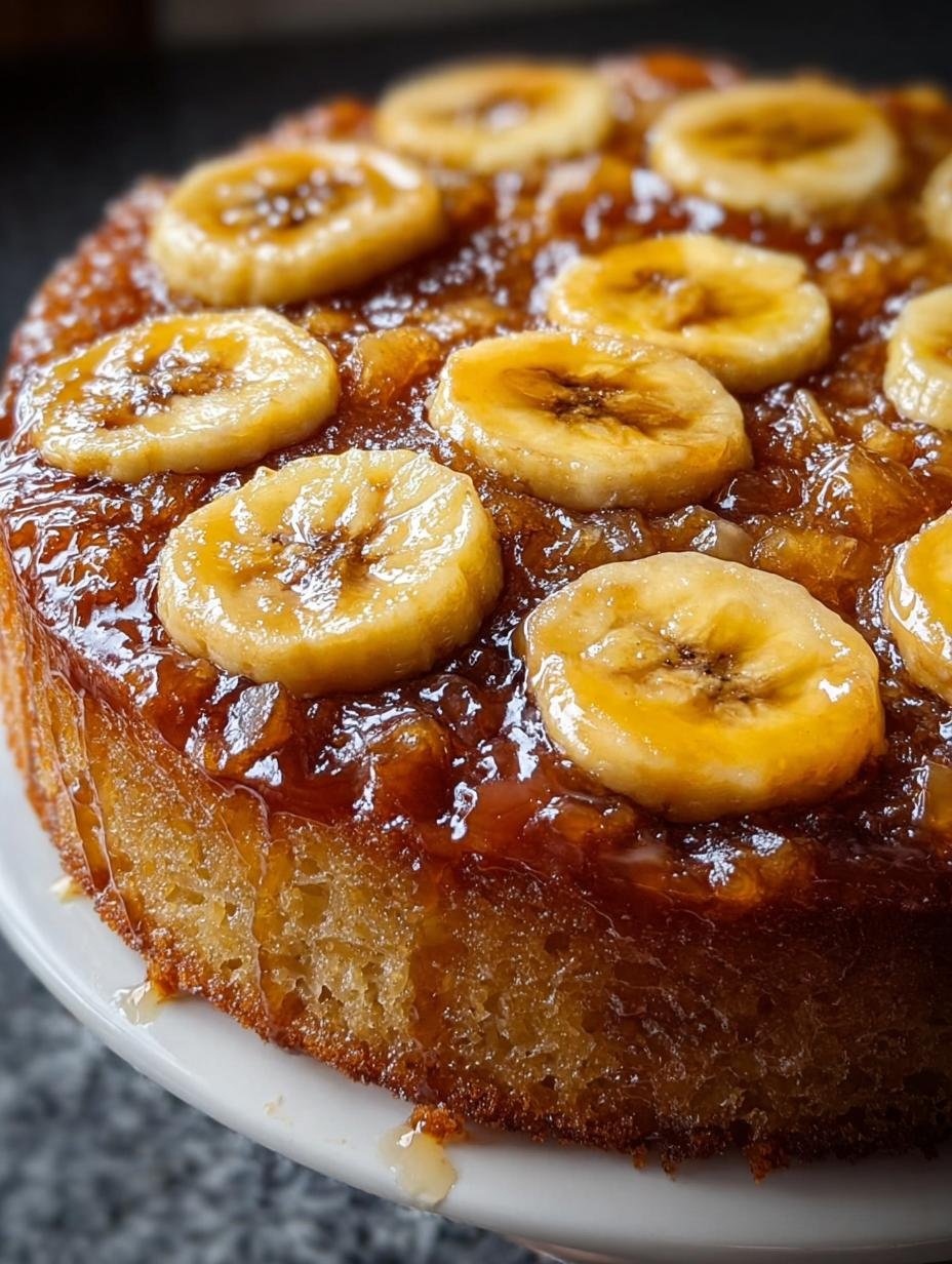 Divine Banana Upside Down Cake: 1 Perfect Recipe - A beautifully inverted Banana Upside Down Cake with caramelized banana slices on top