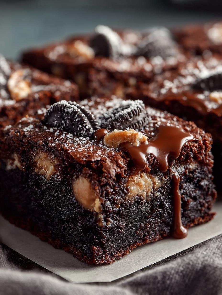 Delicious brownie desserts served with ice cream and toppings