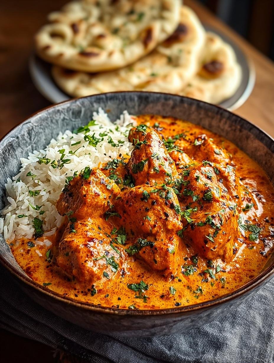 Butter Chicken preparation steps with ingredients laid out