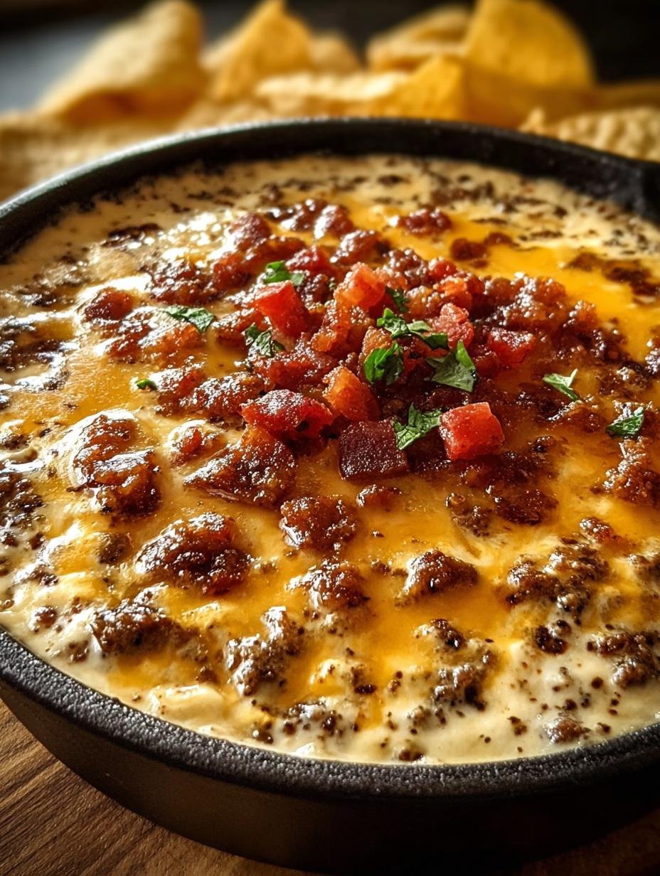 Cheeseburger Queso Dip