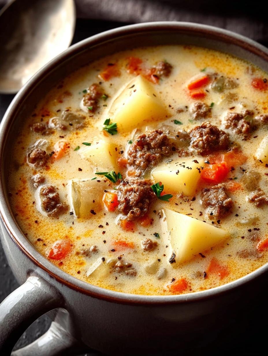 Creamy Cheeseburger Soup: 7 Comforting Delights - Cheeseburger Soup - additional detail