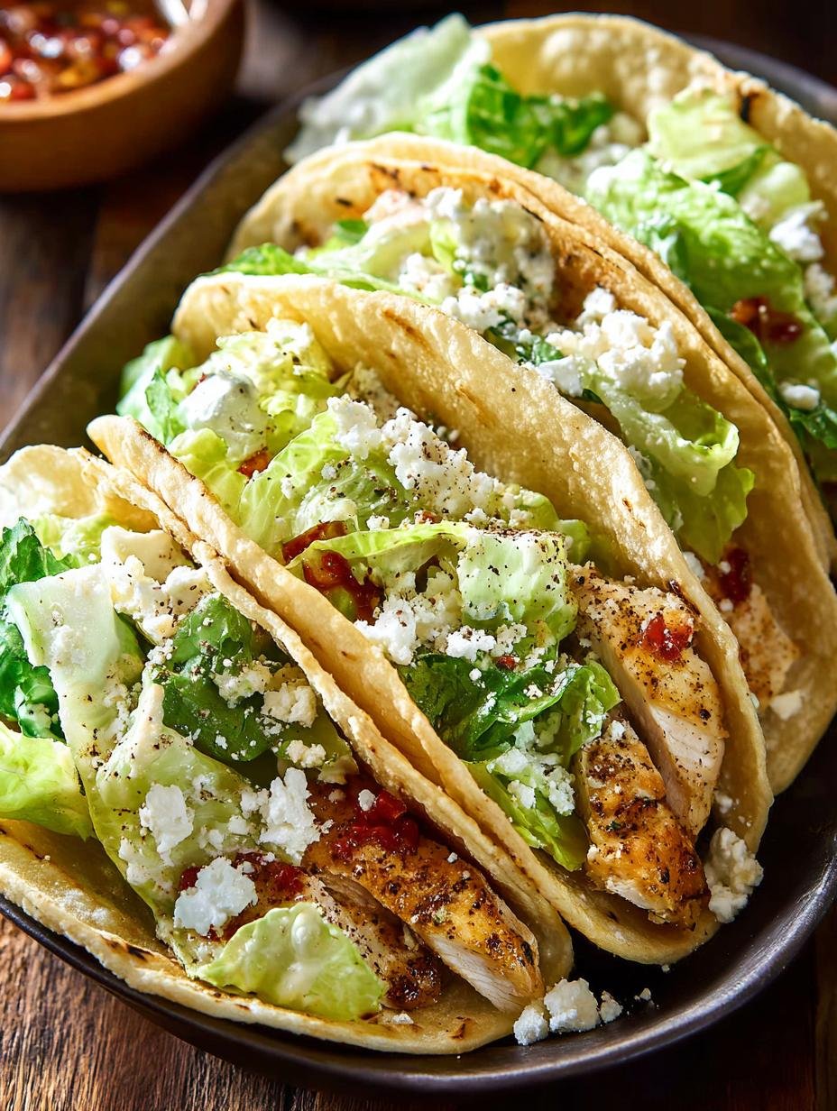 Chicken Caesar Smash Tacos