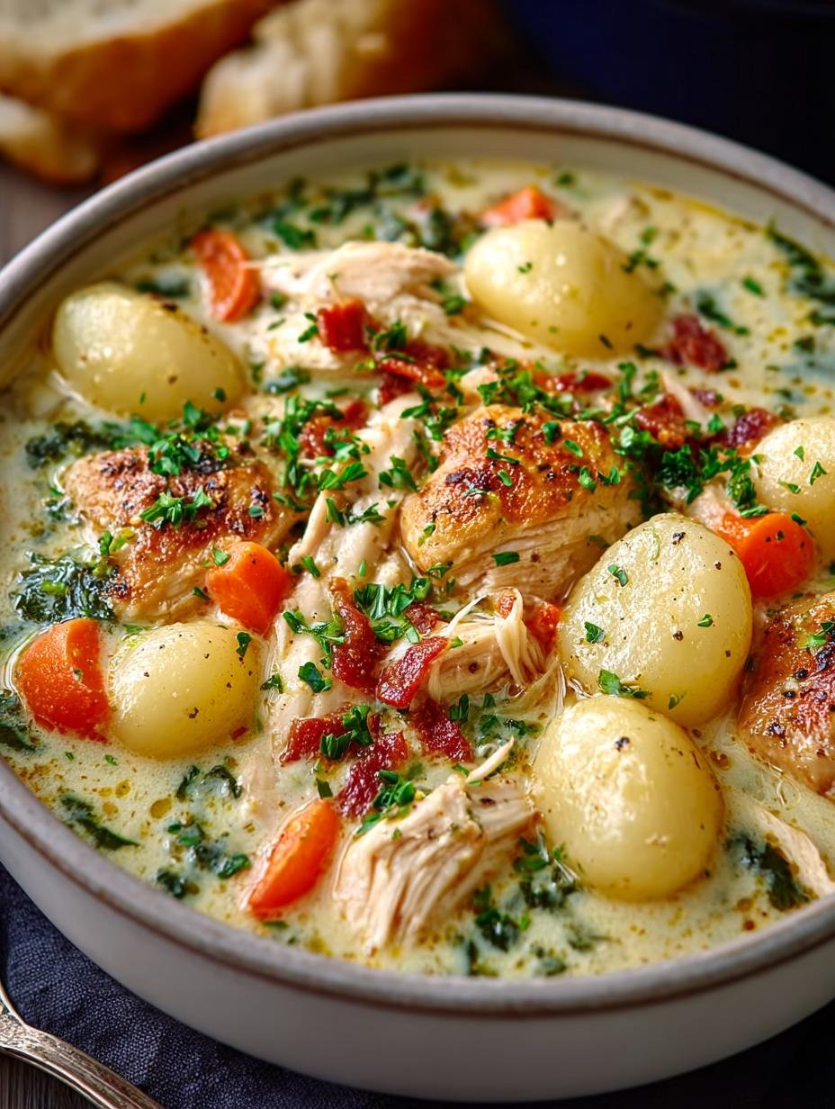 Chicken Cheddar Gnocchi Soup