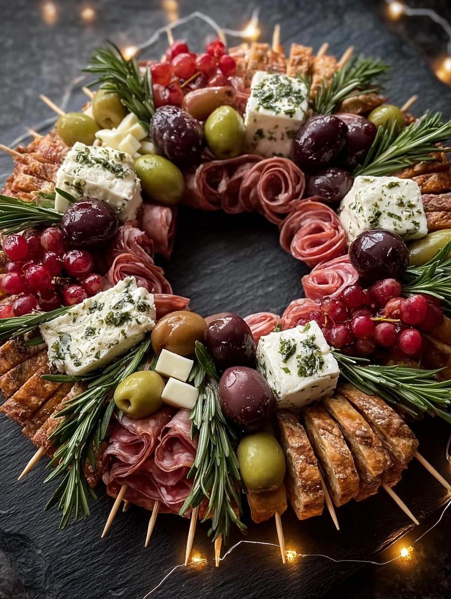 Delightful Christmas Antipasto Wreath for Holiday Gatherings - Christmas Antipasto Wreath - main visual representation