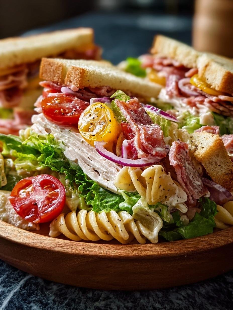 Devour This Club Sandwich Pasta Salad in 1 Bite! - Club Sandwich Pasta Salad - main visual representation