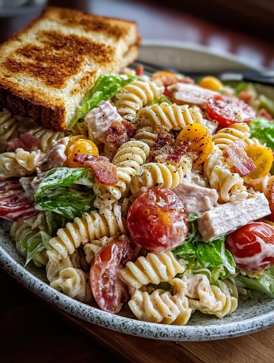Devour This Club Sandwich Pasta Salad in 1 Bite! - Club Sandwich Pasta Salad - additional detail