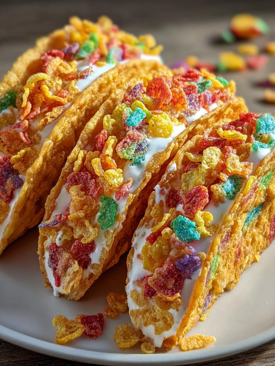 Fruity Pebbles Cheesecake Tacos: 1 Divine Bite