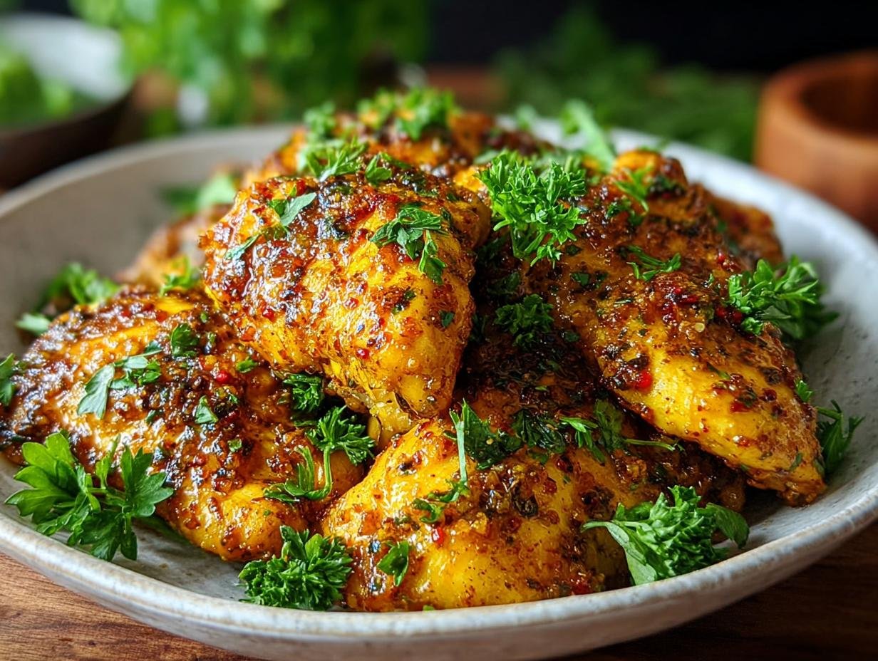 Juicy Honey Dijon Chicken served with a side of roasted vegetables