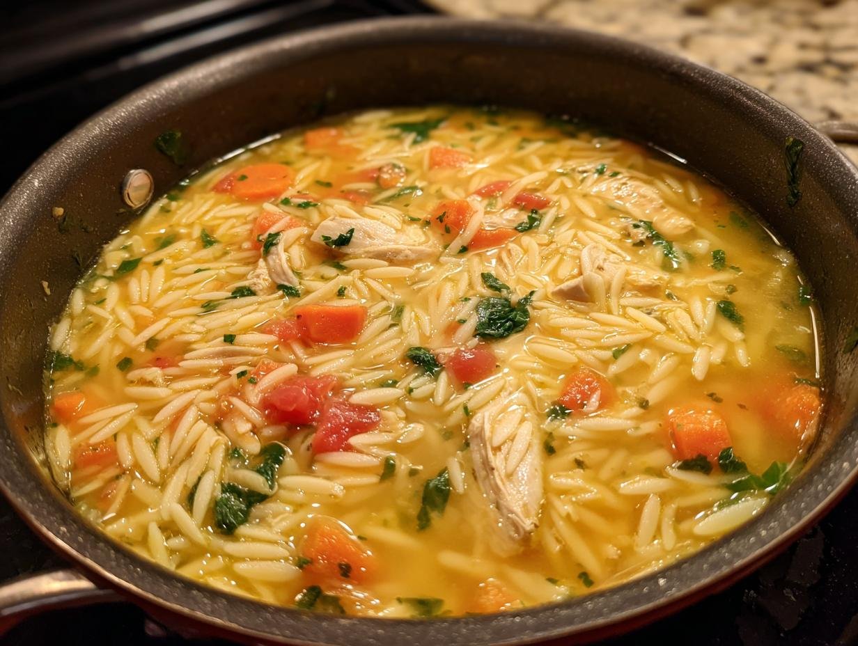 Amazing Lemon Chicken Orzo Soup in 30 Mins - Lemon Chicken Orzo Soup - main visual representation