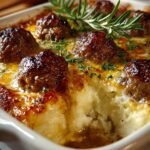 Meatball Mashed Potato Bake