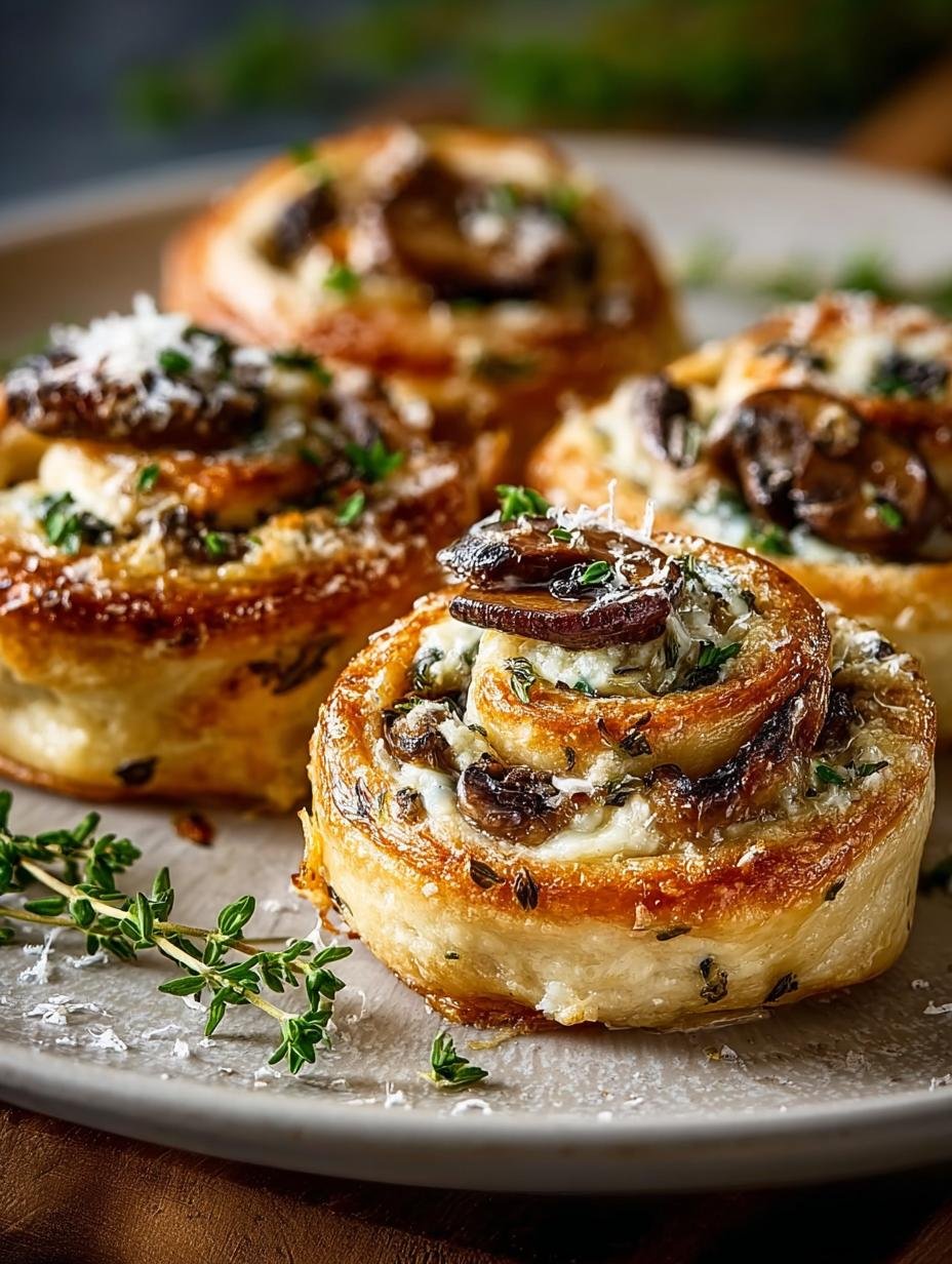 Mushroom Cheese Pinwheels: 12 Flaky Savory Delights - Mushroom Cheese Pinwheels - additional detail