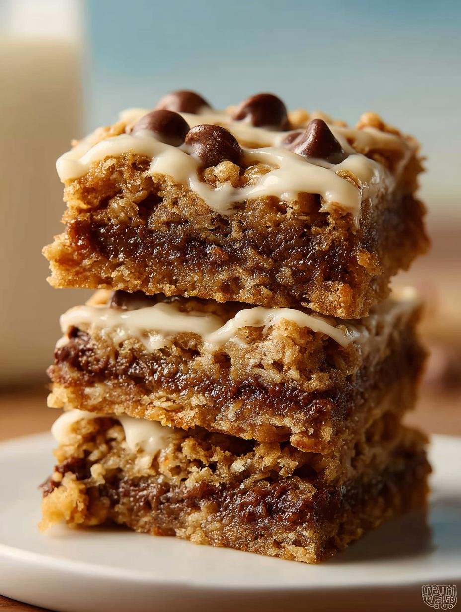 Delicious Oatmeal Chocolate Chip Bars with Frosting - Oatmeal Chocolate Chip Bars - main visual representation