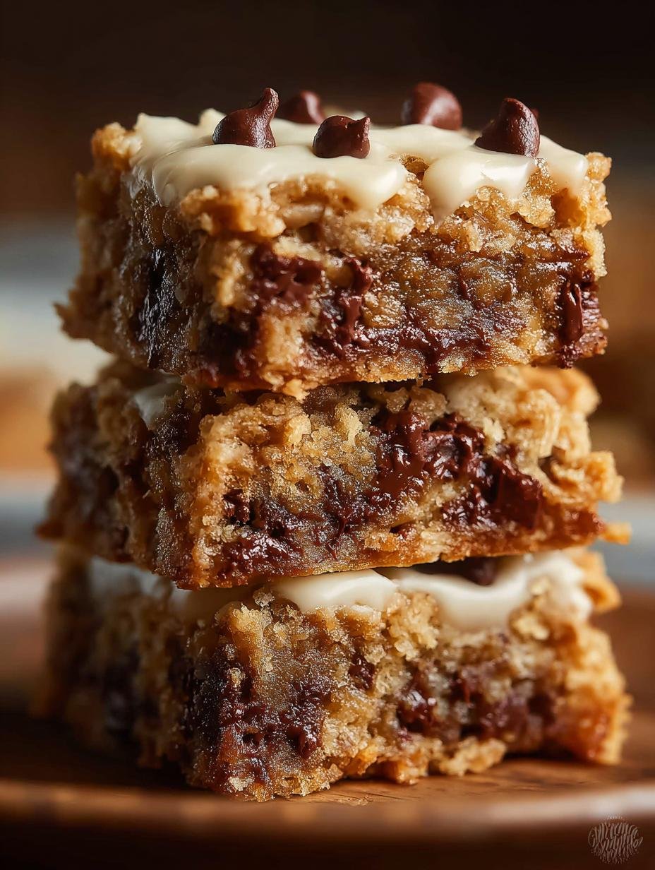 Delicious Oatmeal Chocolate Chip Bars with Frosting