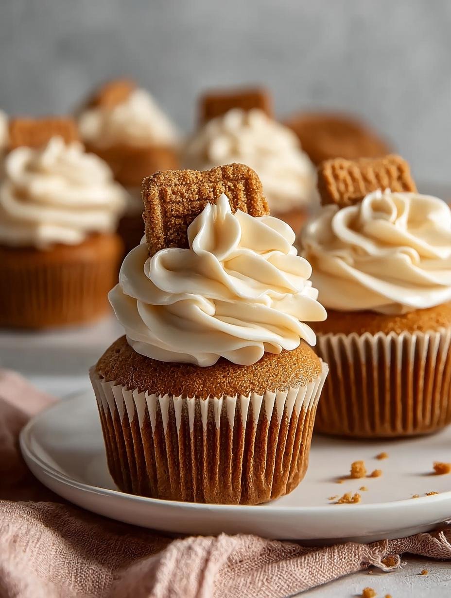 Pumpkin Biscoff Cupcakes with