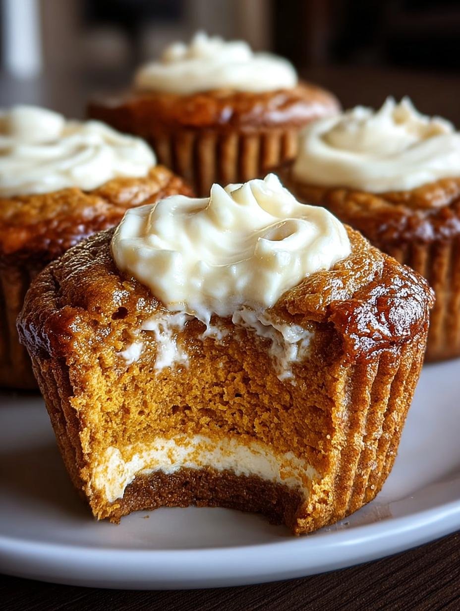 Heavenly Pumpkin Cheesecake Muffins with Creamy Surprise - Pumpkin Cheesecake Muffins - additional detail