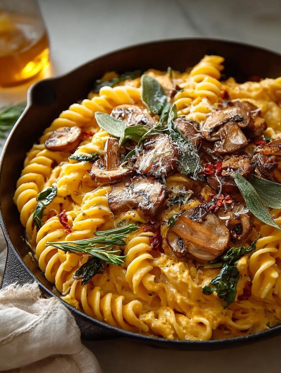 Delicious Pumpkin Pasta with Mushrooms in 30 Minutes - Pumpkin Pasta with Mushrooms - main visual representation