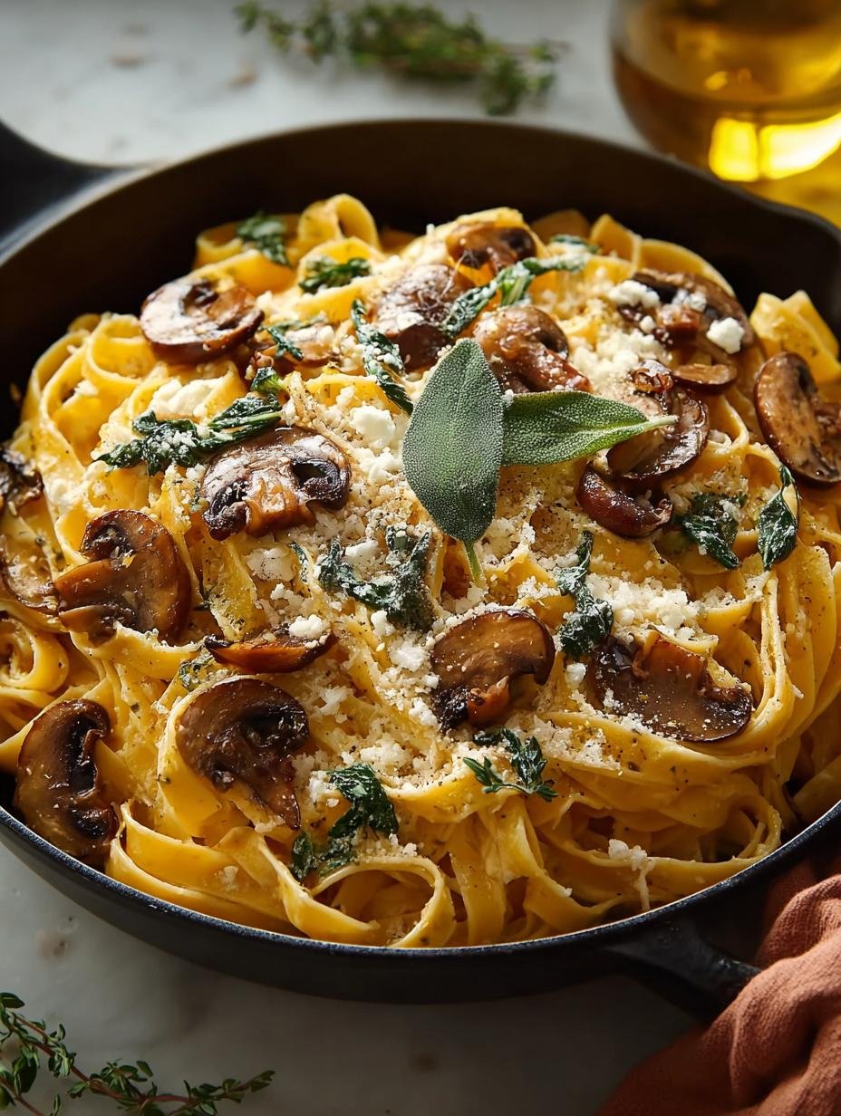 Pumpkin Pasta with Mushrooms