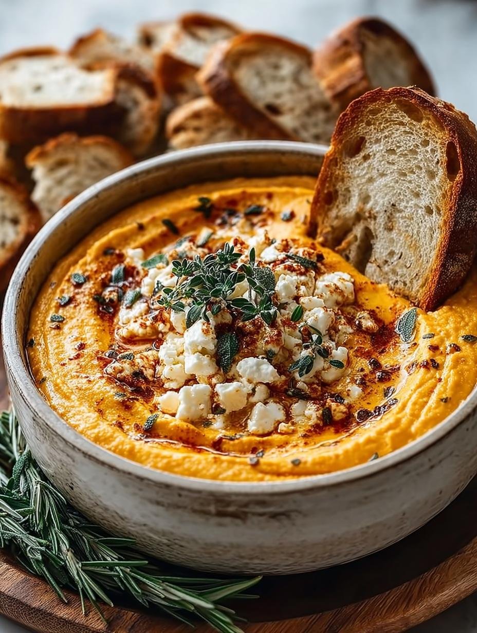 Delicious Pumpkin Whipped Feta Dip for Fall Gatherings - Pumpkin Whipped Feta Dip - main visual representation