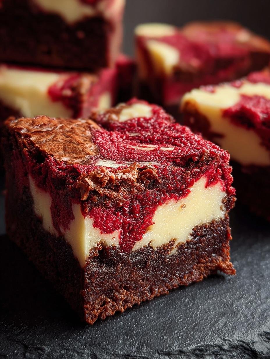 Perfect Red Velvet Cheesecake Brownies 1st Taste - Red Velvet Cheesecake Brownies - additional detail