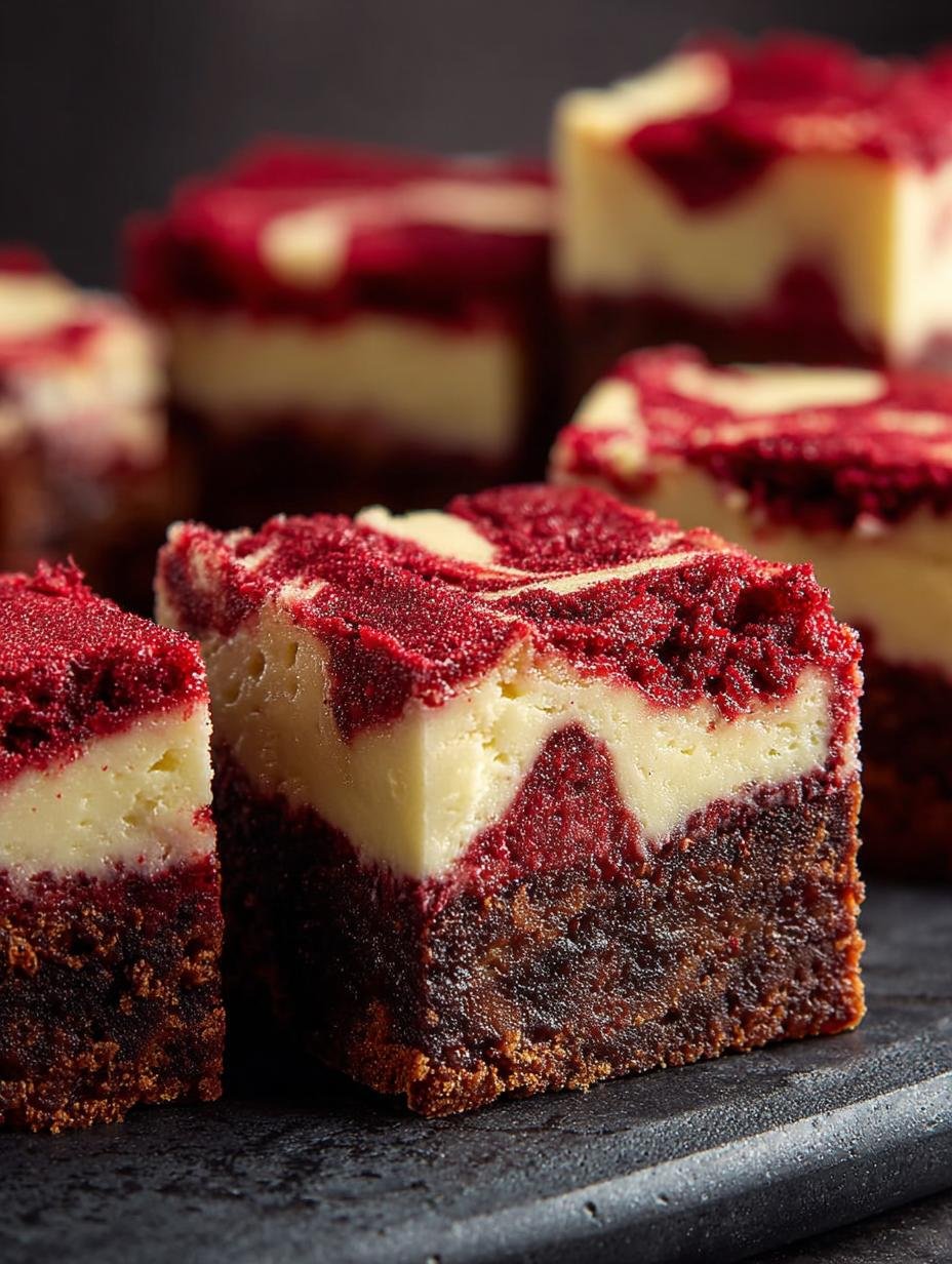 Perfect Red Velvet Cheesecake Brownies 1st Taste - Red Velvet Cheesecake Brownies - additional detail