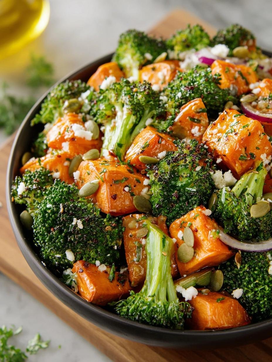 Delicious Roasted Sweet Potato Broccoli Salad Recipe