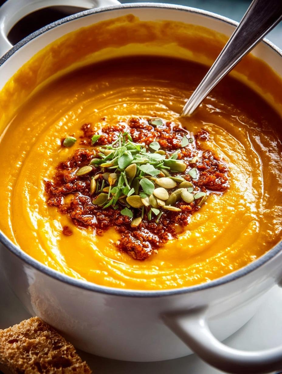 Creamy Spicy Chorizo Pumpkin Soup for Cozy Fall Nights - Spicy Chorizo Pumpkin Soup - main visual representation