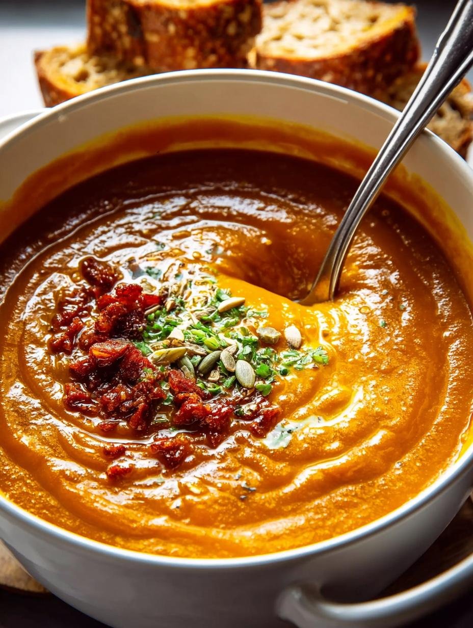 Creamy Spicy Chorizo Pumpkin Soup for Cozy Fall Nights - Spicy Chorizo Pumpkin Soup - additional detail