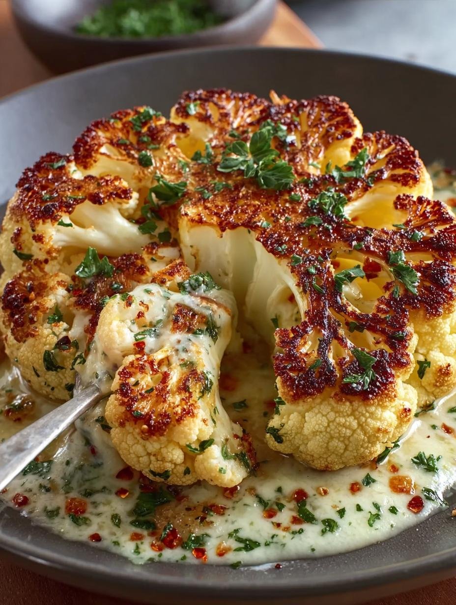 Delicious Cheesy Cauliflower Steaks for Your Dinner - Cheesy Cauliflower Steaks - main visual representation