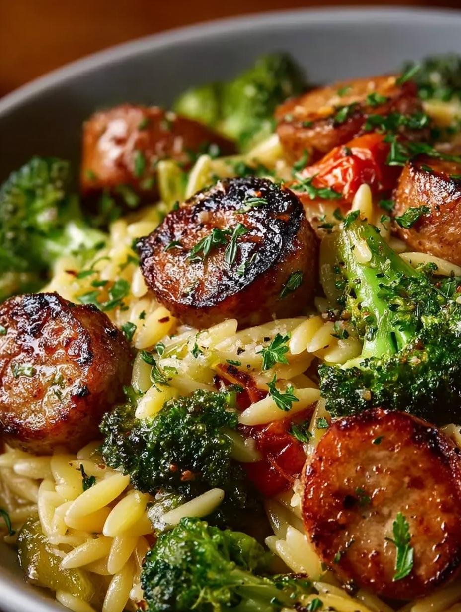 Chicken Sausage Broccoli Orzo