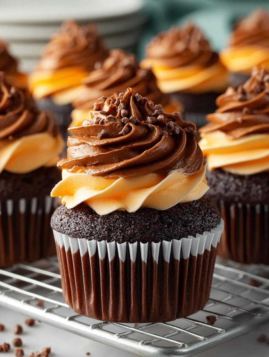 Chocolate Pumpkin Cupcakes