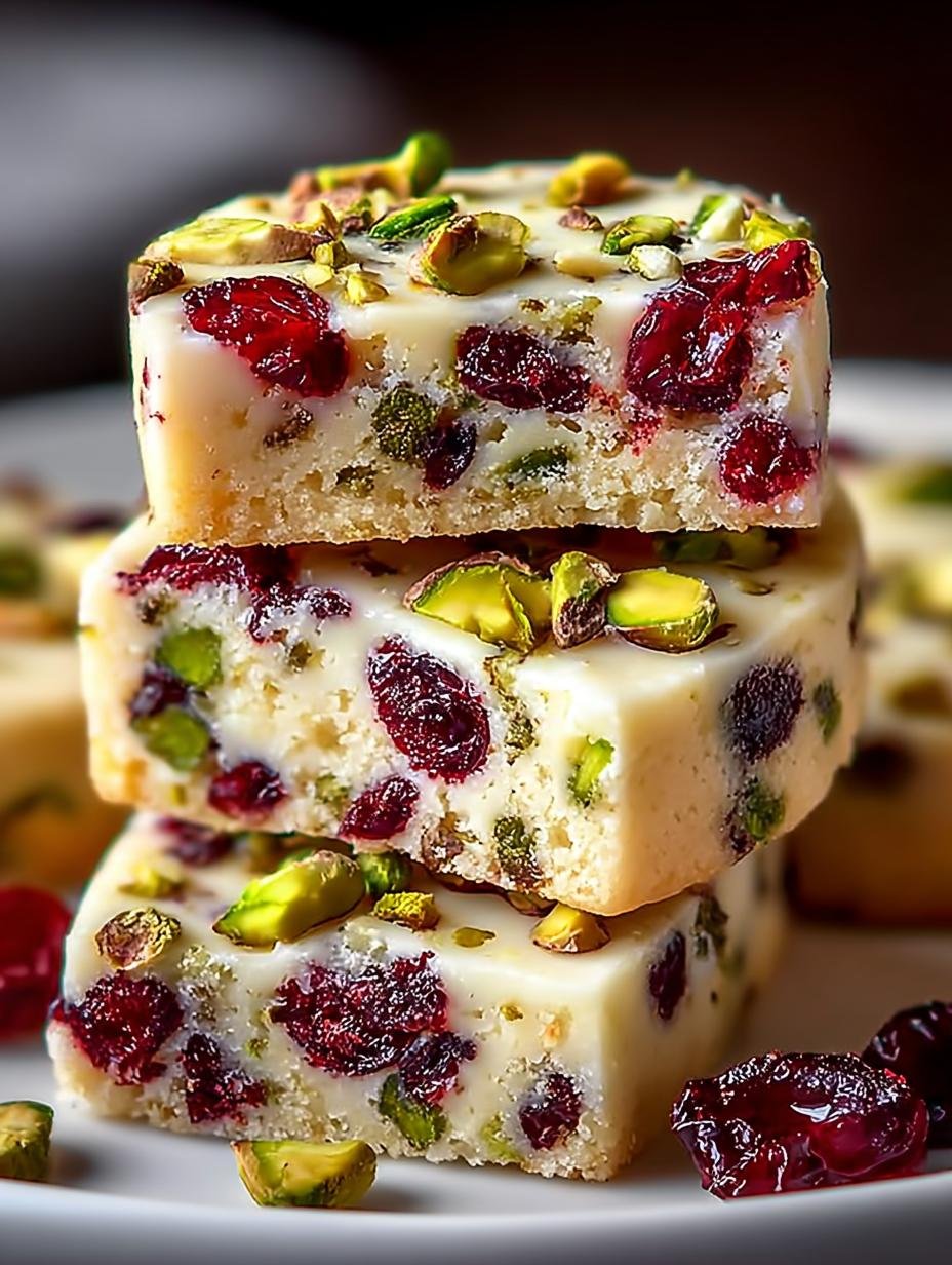 Cranberry Pistachio Shortbread Cookies