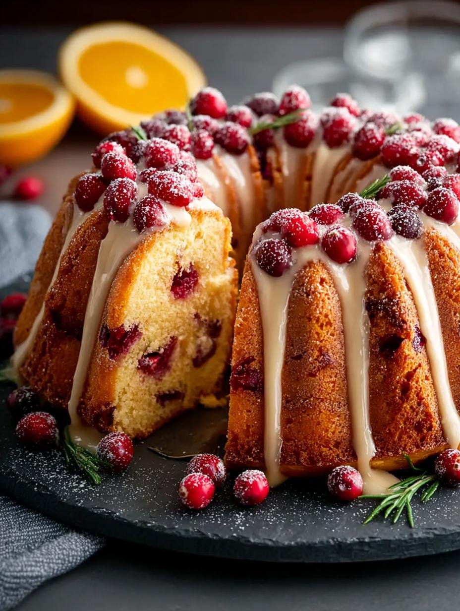 Delicious Cranberry Pound Cake with Orange Glaze - Cranberry Pound Cake with - main visual representation