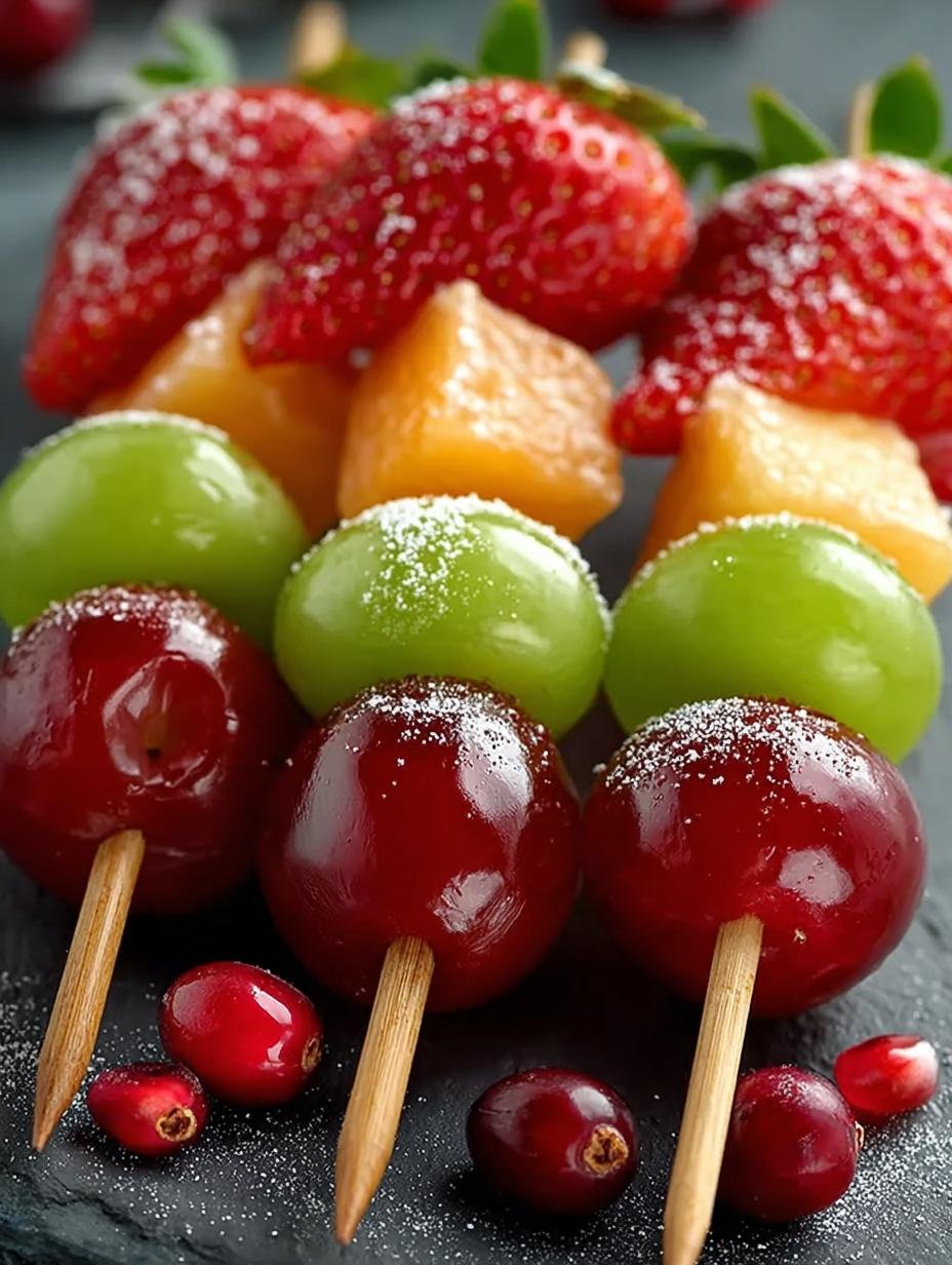 Festive Christmas Fruit Skewers: 5 Colorful Ideas - Festive Christmas Fruit Skewers - additional detail