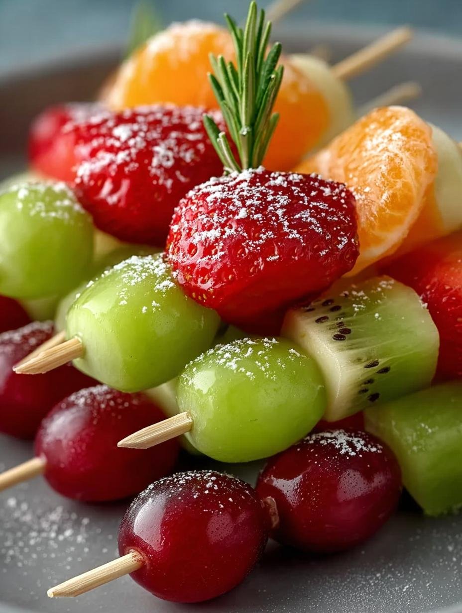 Festive Christmas Fruit Skewers